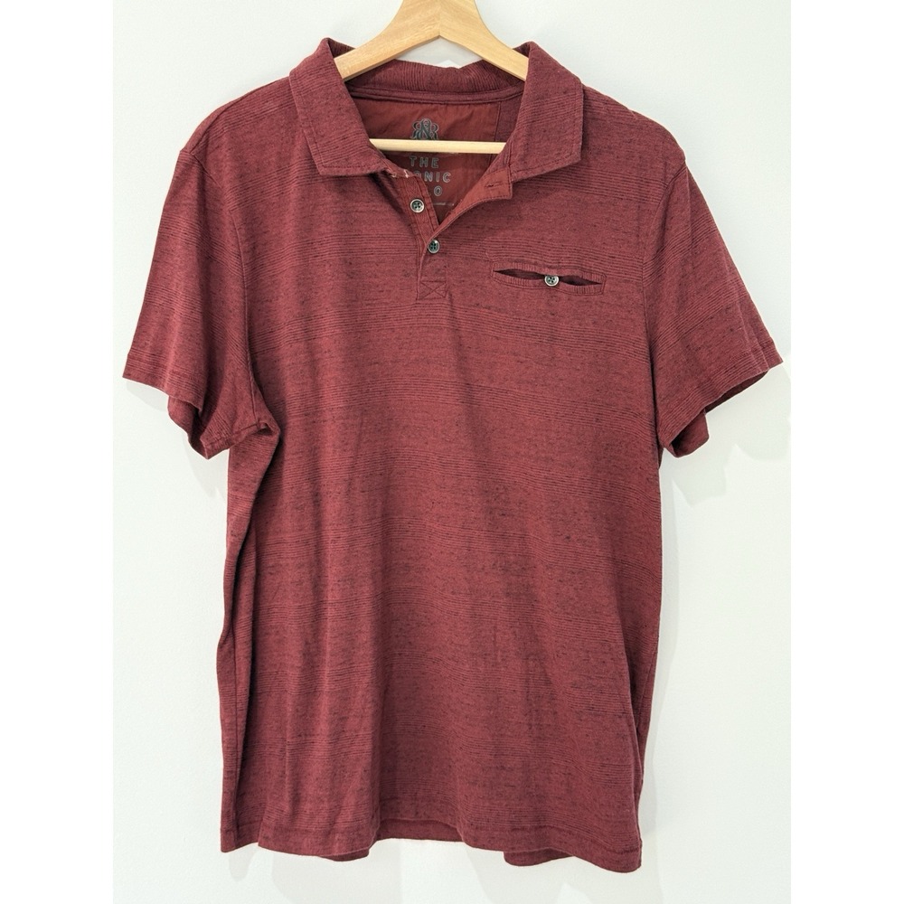Rock & Republic Shirt Mens‎ Large The Iconic Polo Heathered Rust Red